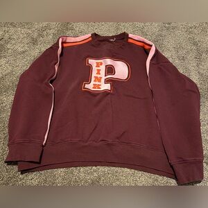 PINK Victoria's Secret Maroon Sweatshirt with Pink Logo